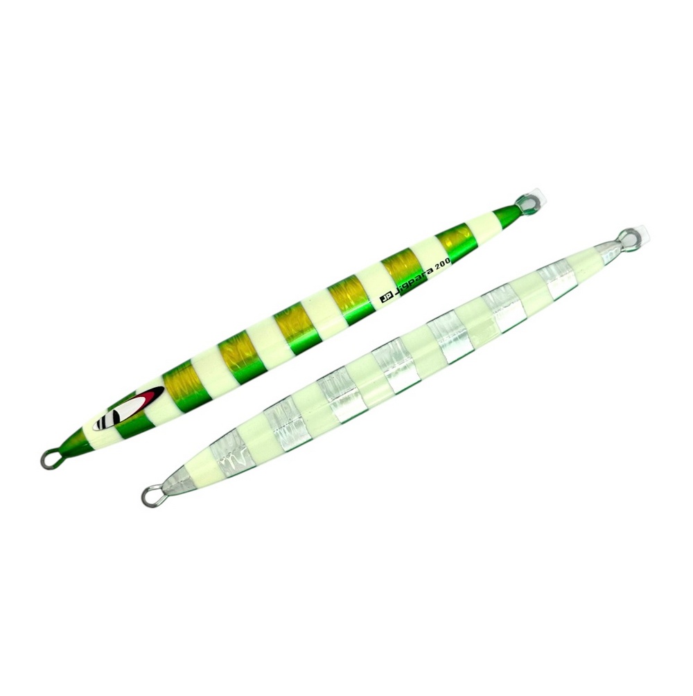 Пилькер MAJOR CRAFT Jigpara Vertical Long Slow 200g 185mm #115 Super Glow Green Zebra UV 331201