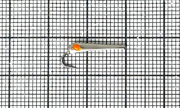 Блесна махалочная Коготок с Глазом Z (18мм) (серебро+глаз Orange/Glow) 