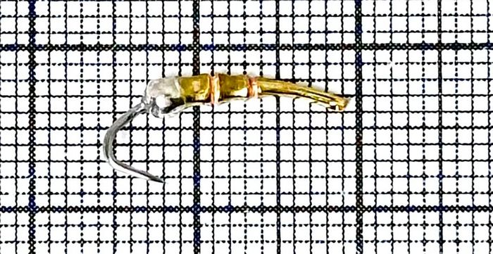 Блесна махалочная Косточка P (12мм) (серебро+латунь)