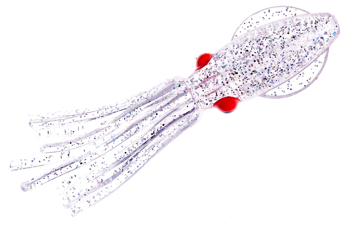 Приманка Higashi Squid 11см #04 Transparent UV/ Silver Flakes