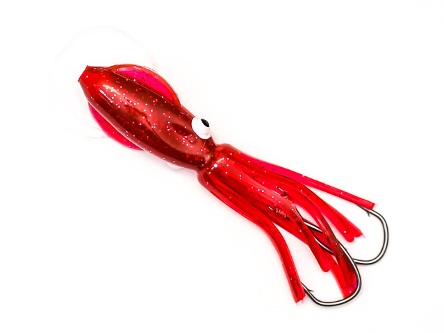 Каракатица B2SQUID 12,7 см оснащенная Wine Red/Silver Flakes/White Eyes U (поводок, ассист хук) (СП)