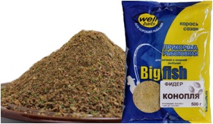 Прикормка WELL Baits Биг Фиш Фидер Конопля 500гр